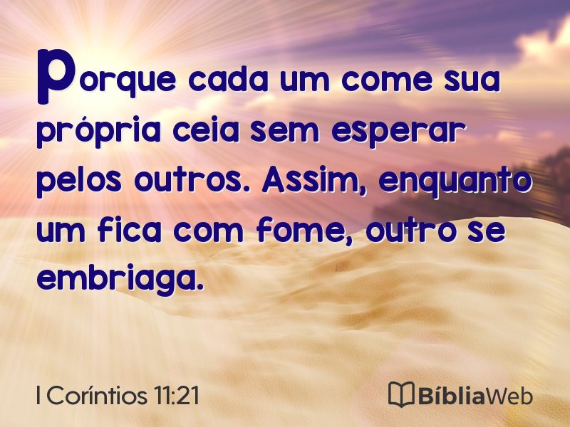 I Coríntios 11:21 em imagem para compartilhar