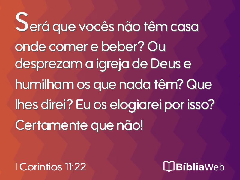 I Coríntios 11:22 em imagem para compartilhar