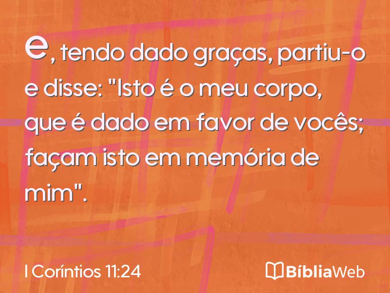 I Coríntios 11:24 em imagem para compartilhar