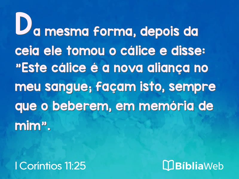 I Coríntios 11:25 em imagem para compartilhar
