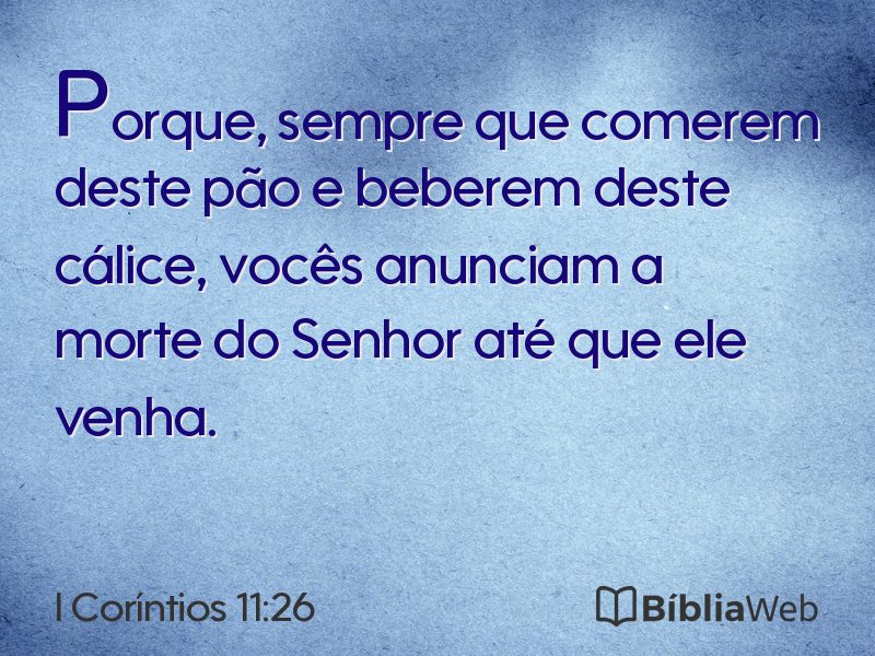 I Coríntios 11:26 em imagem para compartilhar