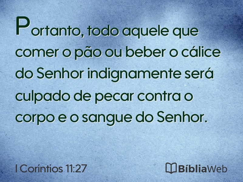 I Coríntios 11:27 em imagem para compartilhar
