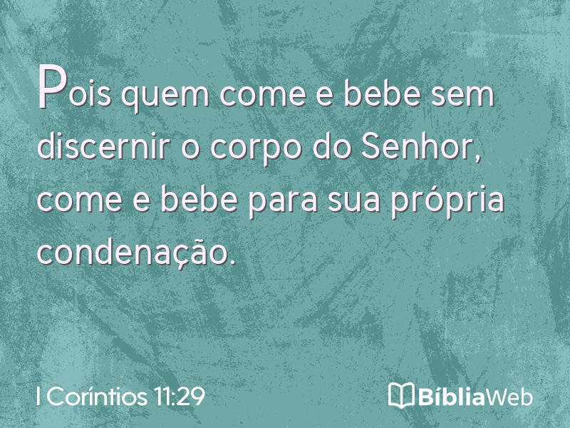 I Coríntios 11:29 em imagem para compartilhar