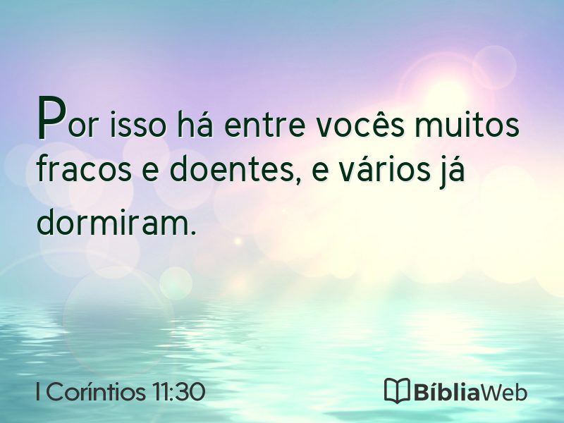 I Coríntios 11:30 em imagem para compartilhar