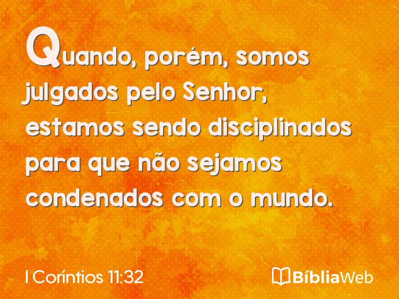 I Coríntios 11:32 em imagem para compartilhar