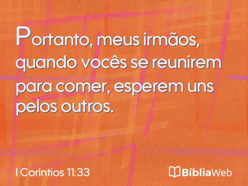 I Coríntios 11:33 em imagem para compartilhar