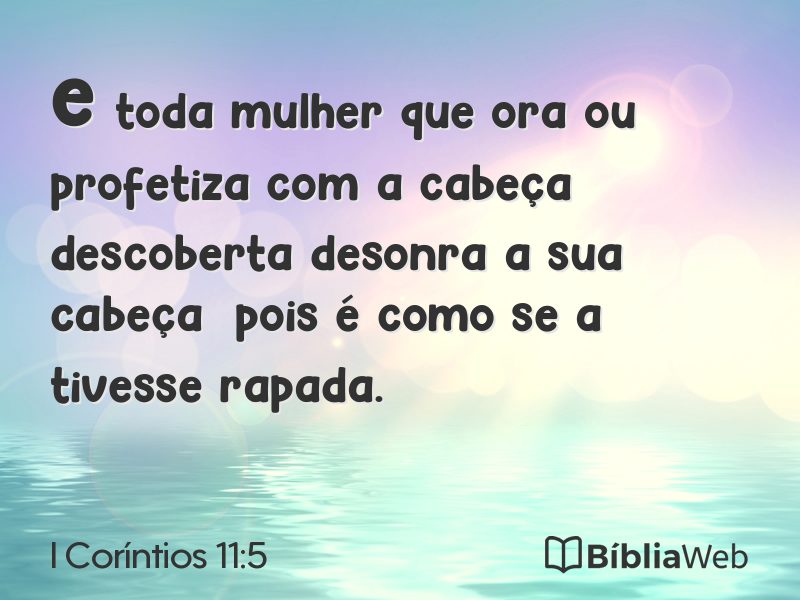 I Coríntios 11:5 em imagem para compartilhar