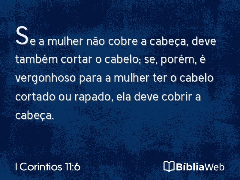 I Coríntios 11:6 em imagem para compartilhar