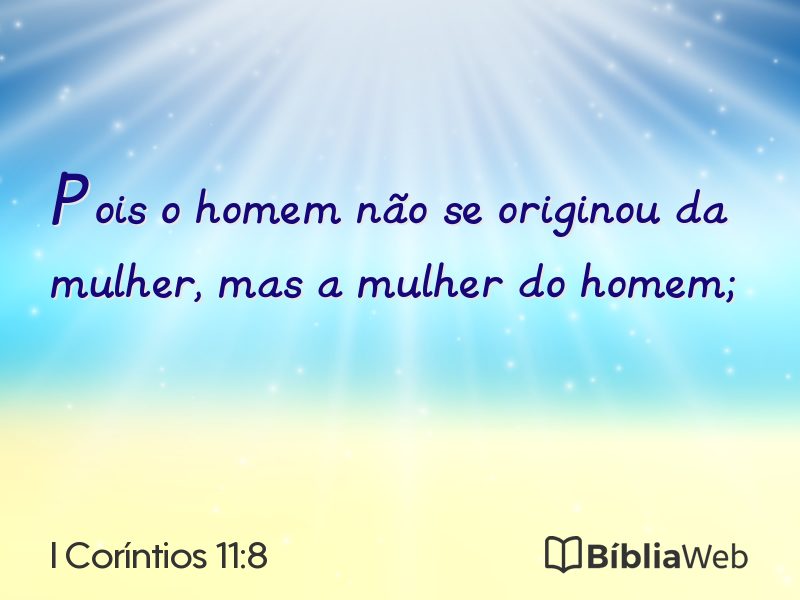 I Coríntios 11:8 em imagem para compartilhar