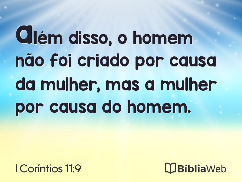 I Coríntios 11:9 em imagem para compartilhar