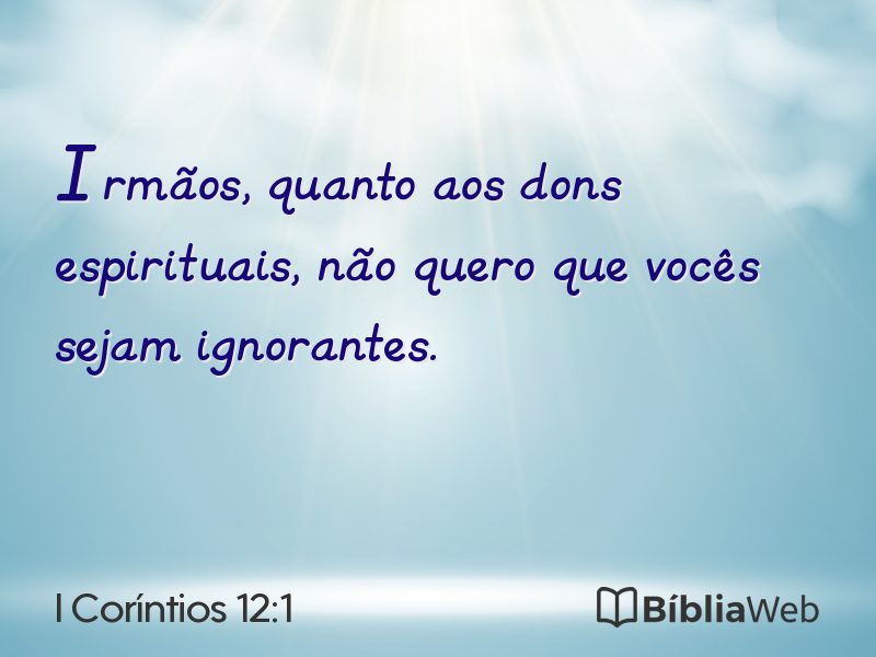 I Coríntios 12:1 em imagem para compartilhar