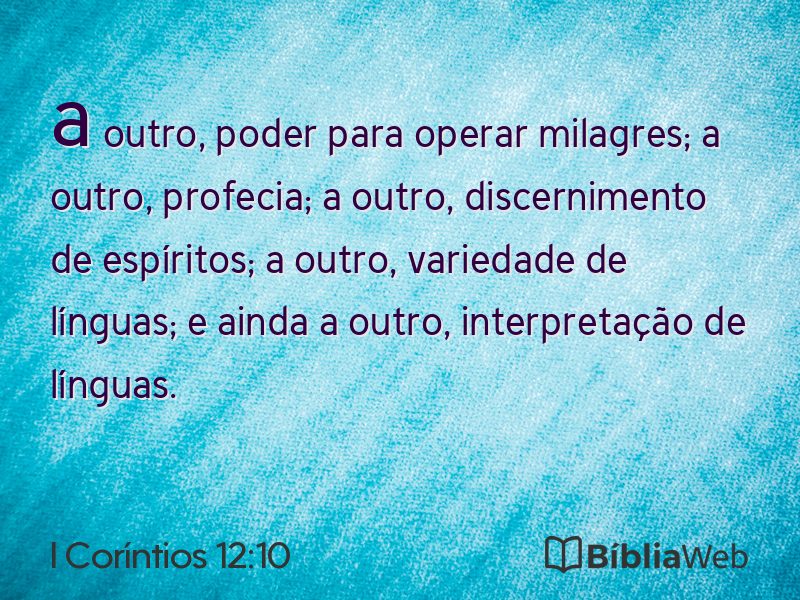 I Coríntios 12:10 em imagem para compartilhar