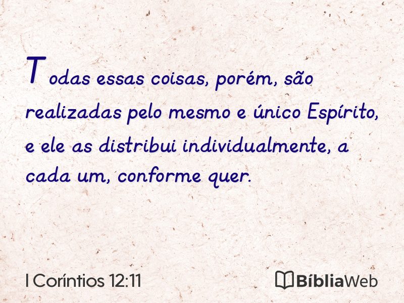 I Coríntios 12:11 em imagem para compartilhar