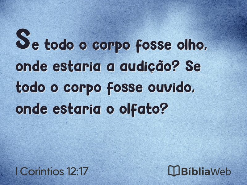 I Coríntios 12:17 em imagem para compartilhar