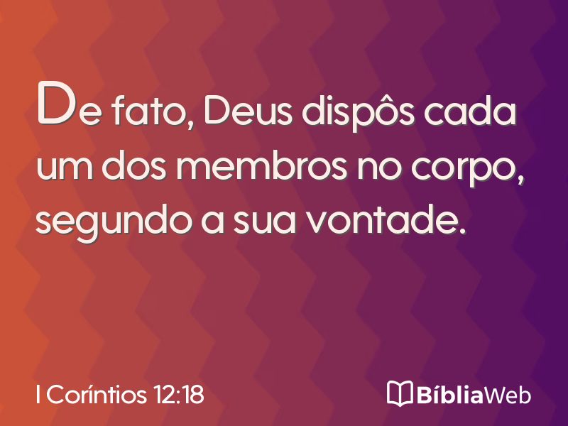 I Coríntios 12:18 em imagem para compartilhar