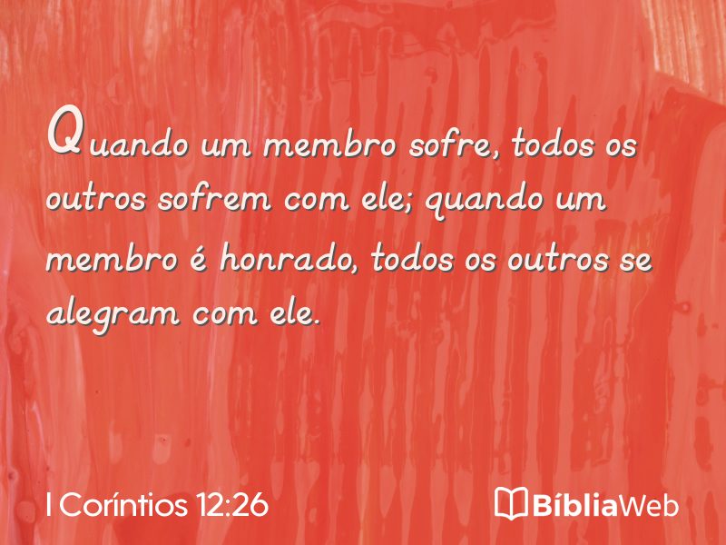 I Coríntios 12:26 em imagem para compartilhar