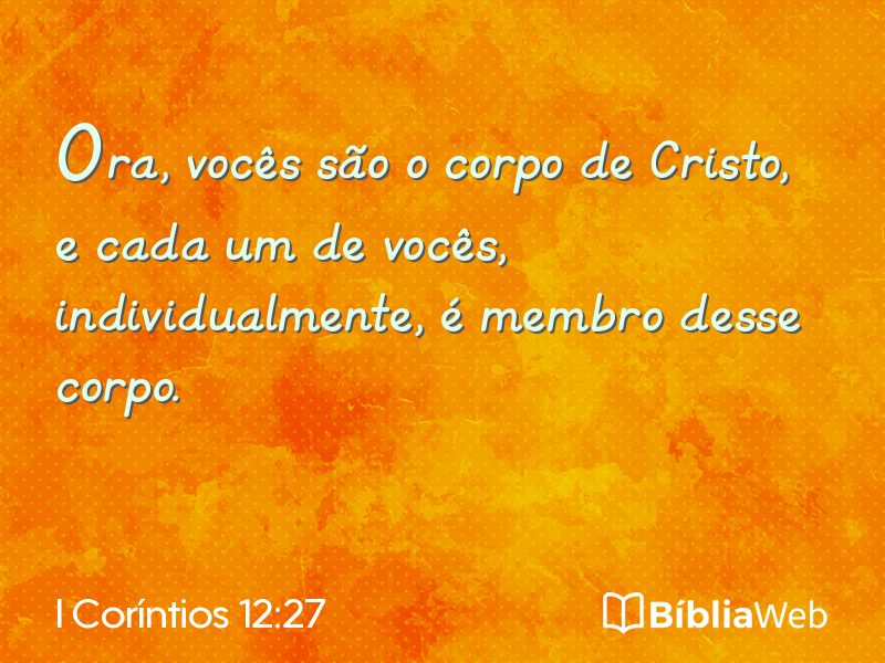 I Coríntios 12:27 em imagem para compartilhar