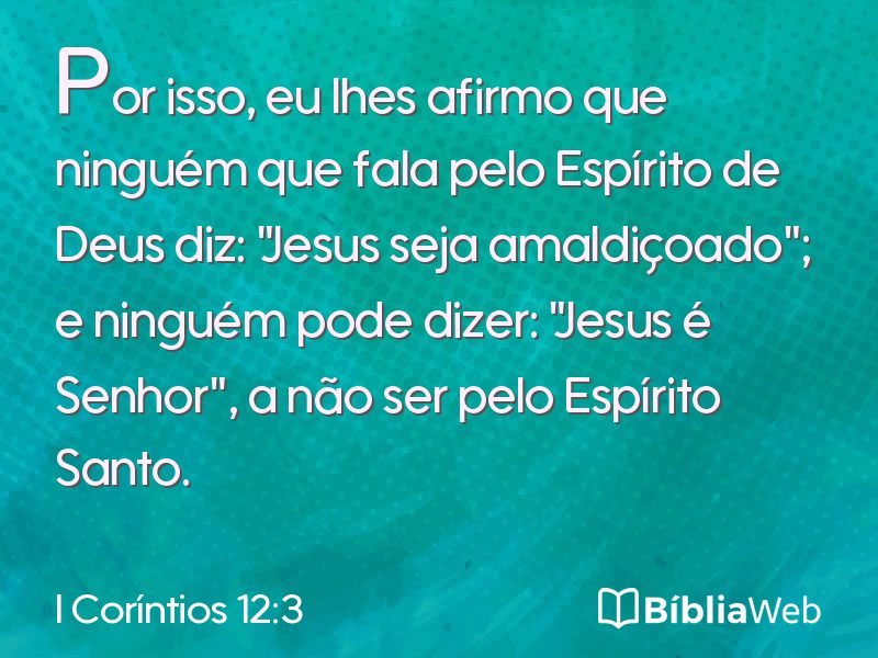 I Coríntios 12:3 em imagem para compartilhar