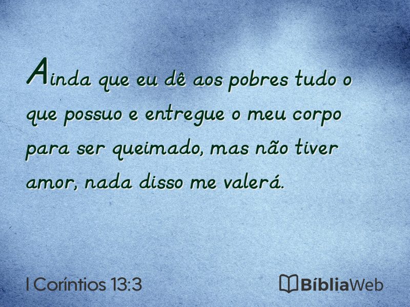 I Coríntios 13:3 em imagem para compartilhar
