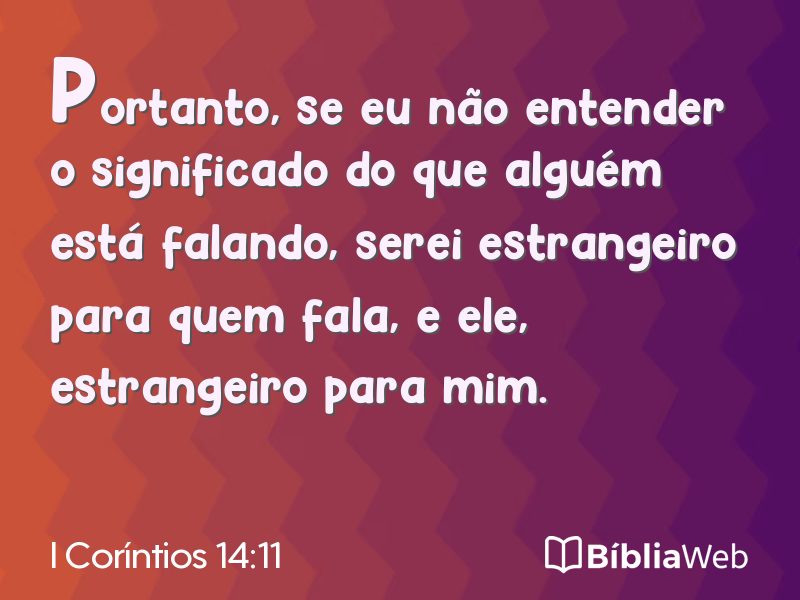 I Coríntios 14:11 em imagem para compartilhar