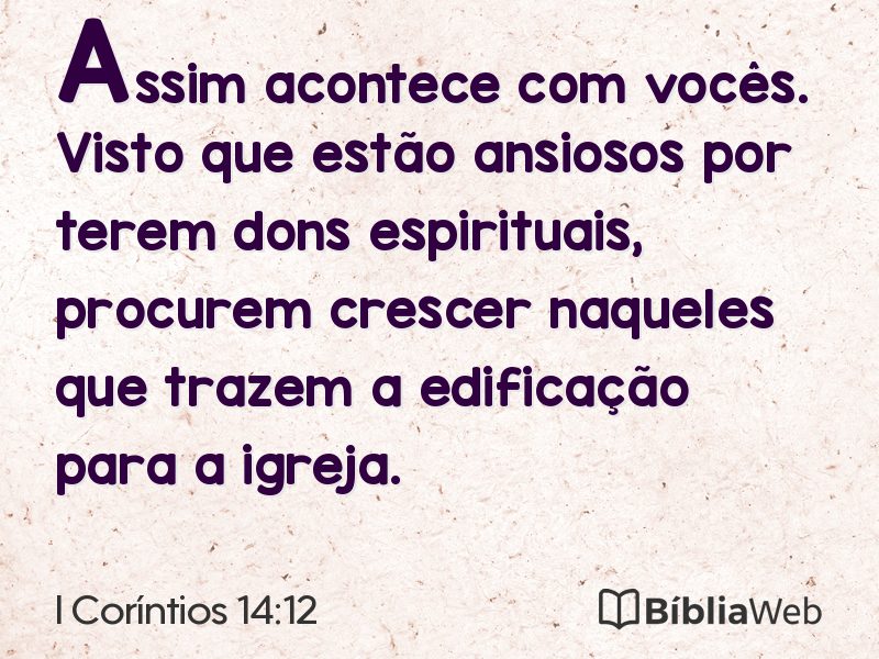 I Coríntios 14:12 em imagem para compartilhar