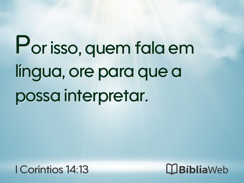 I Coríntios 14:13 em imagem para compartilhar