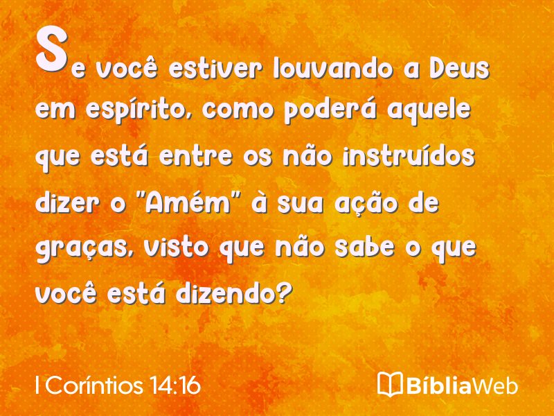 I Coríntios 14:16 em imagem para compartilhar