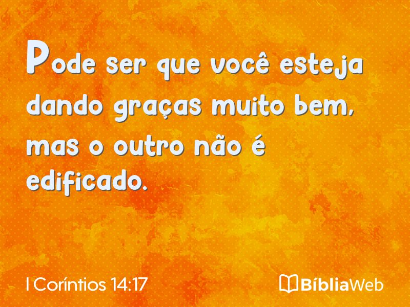 I Coríntios 14:17 em imagem para compartilhar