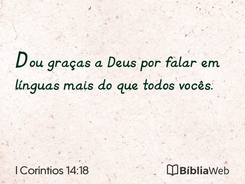 I Coríntios 14:18 em imagem para compartilhar