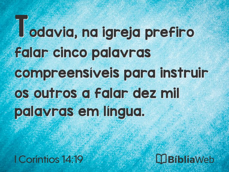 I Coríntios 14:19 em imagem para compartilhar