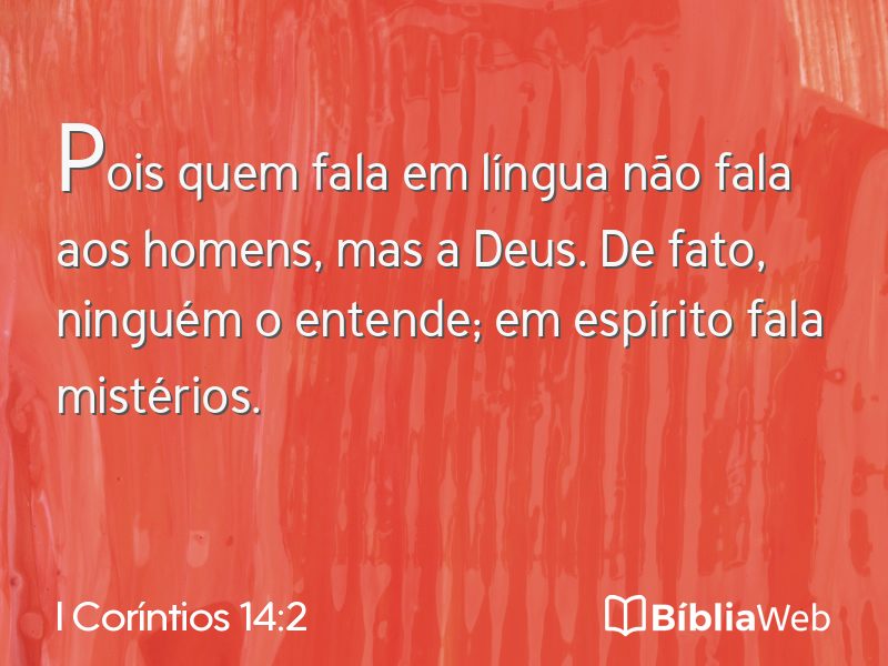 I Coríntios 14:2 em imagem para compartilhar