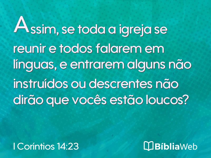 I Coríntios 14:23 em imagem para compartilhar