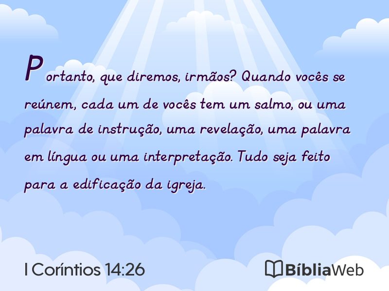 I Coríntios 14:26 em imagem para compartilhar