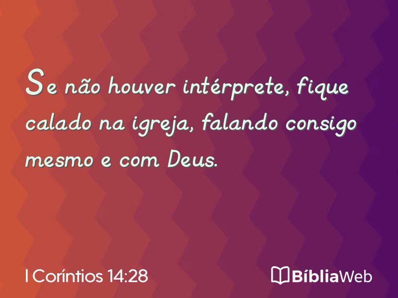 I Coríntios 14:28 em imagem para compartilhar
