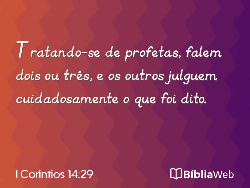 I Coríntios 14:29 em imagem para compartilhar