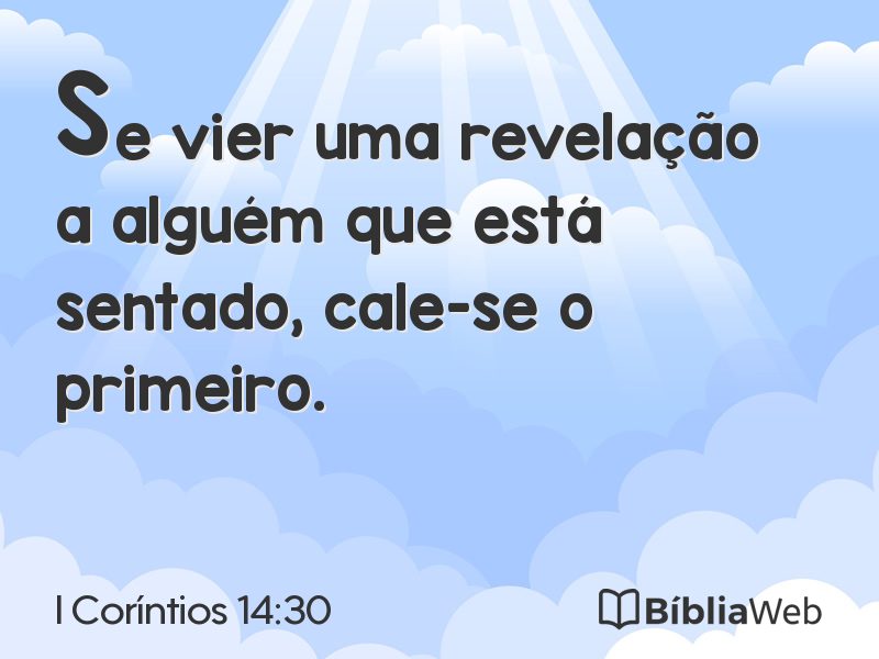 I Coríntios 14:30 em imagem para compartilhar