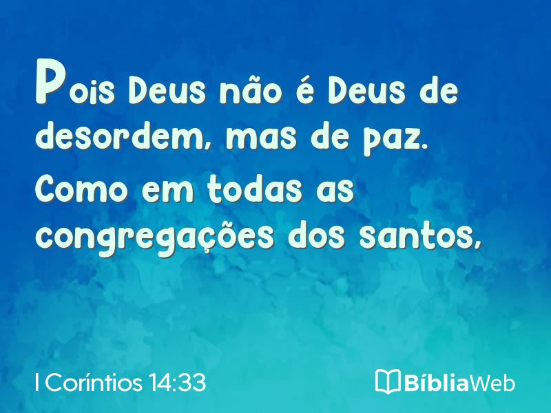 I Coríntios 14:33 em imagem para compartilhar
