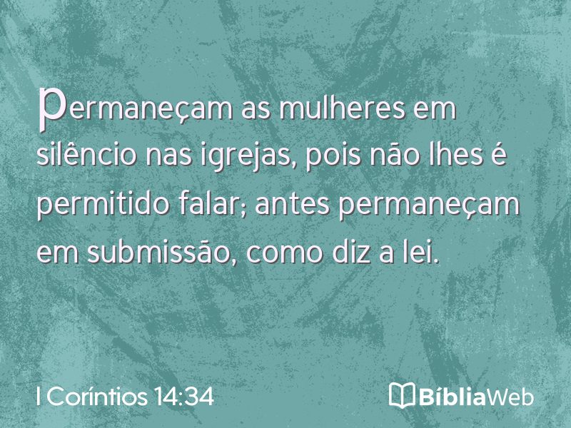 I Coríntios 14:34 em imagem para compartilhar