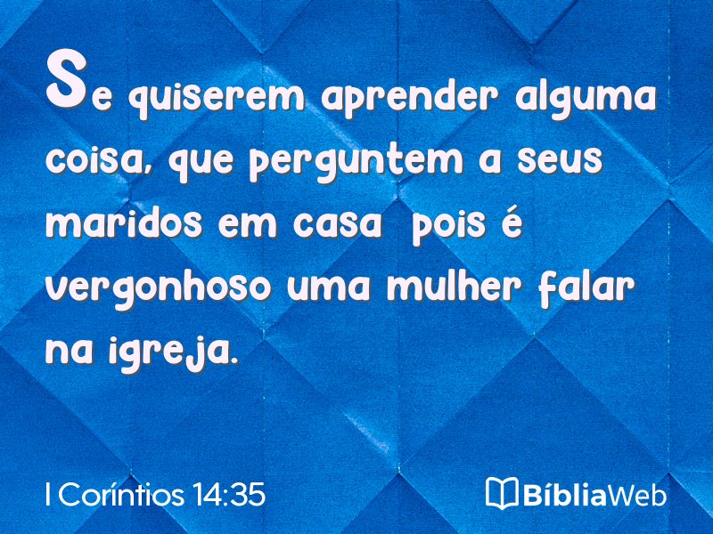 I Coríntios 14:35 em imagem para compartilhar