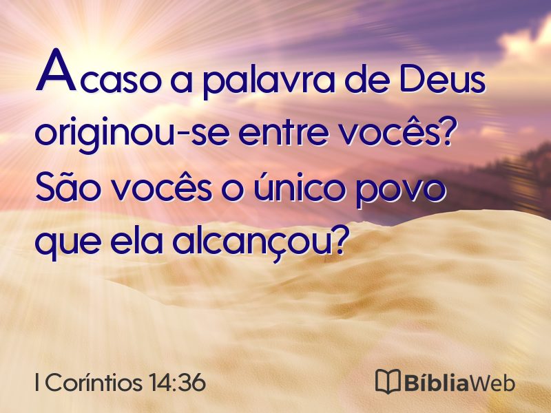 I Coríntios 14:36 em imagem para compartilhar