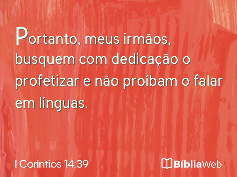 I Coríntios 14:39 em imagem para compartilhar