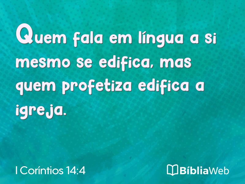 I Coríntios 14:4 em imagem para compartilhar