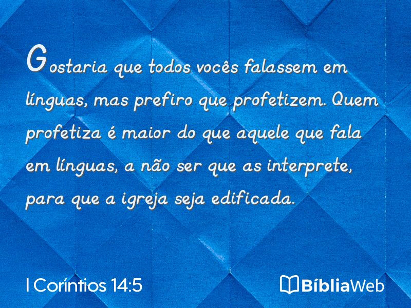 I Coríntios 14:5 em imagem para compartilhar