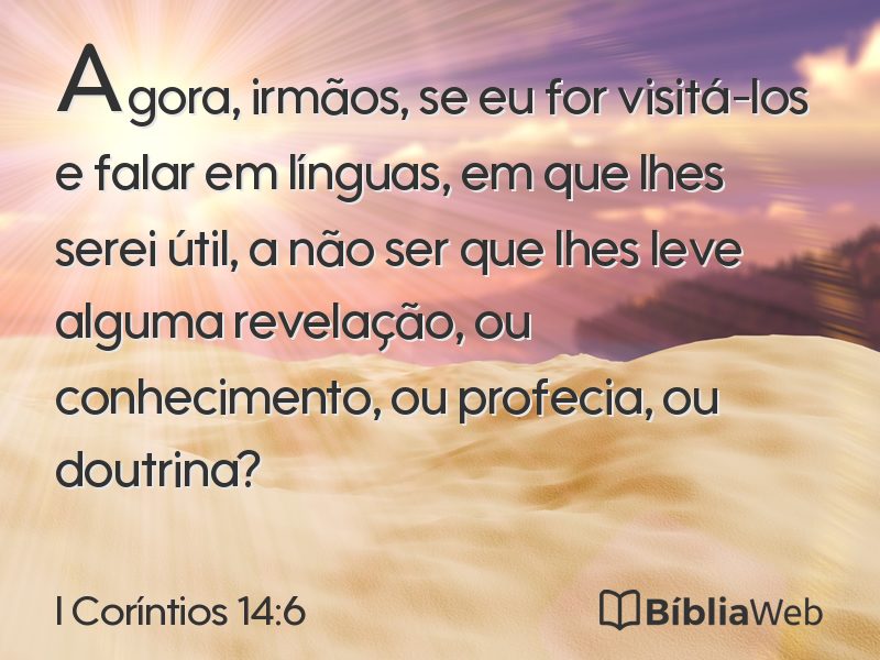 I Coríntios 14:6 em imagem para compartilhar