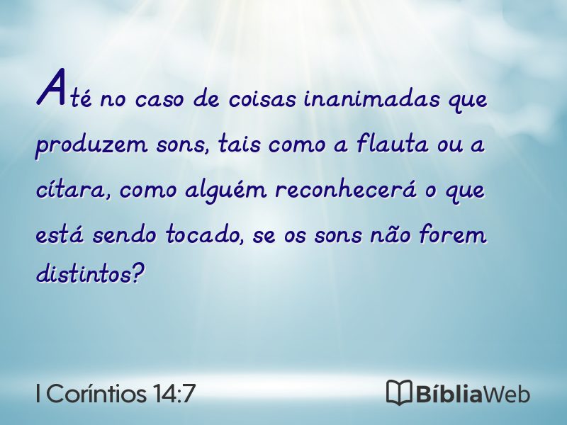 I Coríntios 14:7 em imagem para compartilhar