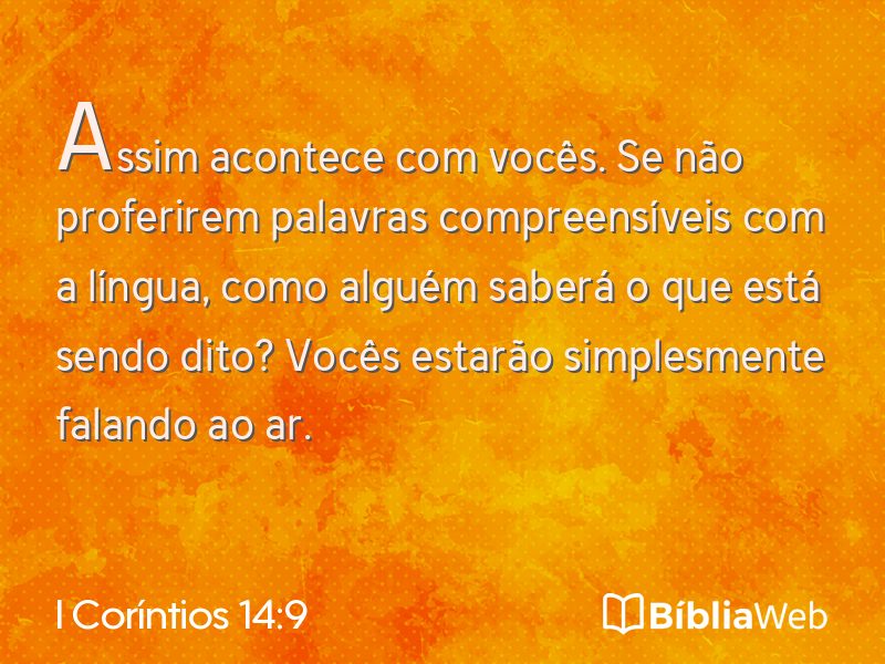 I Coríntios 14:9 em imagem para compartilhar
