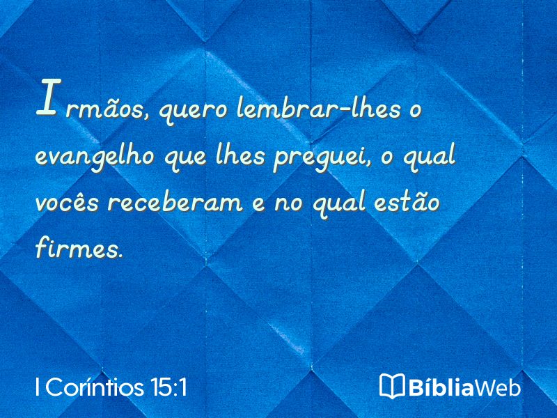 I Coríntios 15:1 em imagem para compartilhar