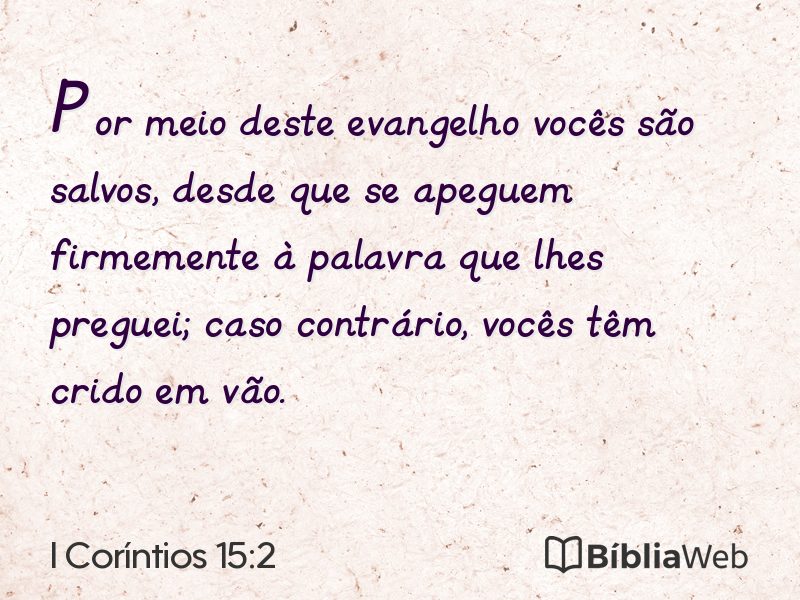 I Coríntios 15:2 em imagem para compartilhar