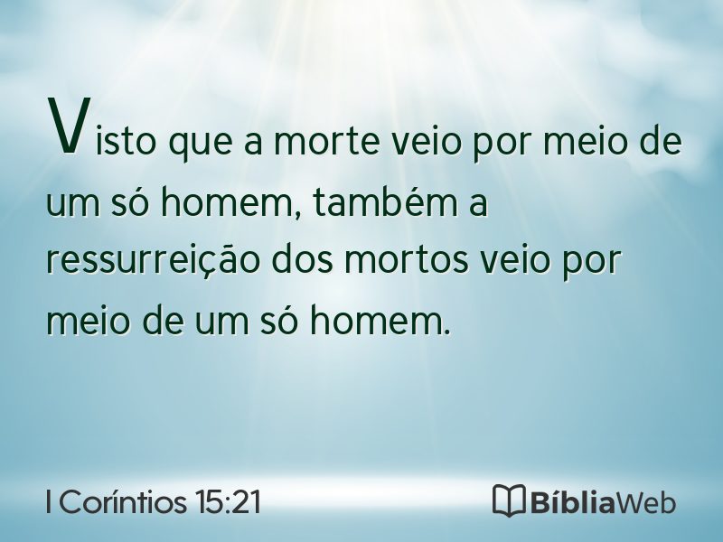 I Coríntios 15:21 em imagem para compartilhar