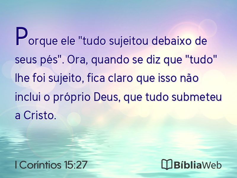 I Coríntios 15:27 em imagem para compartilhar